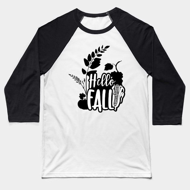 Hello Fall Baseball T-Shirt by peace and love